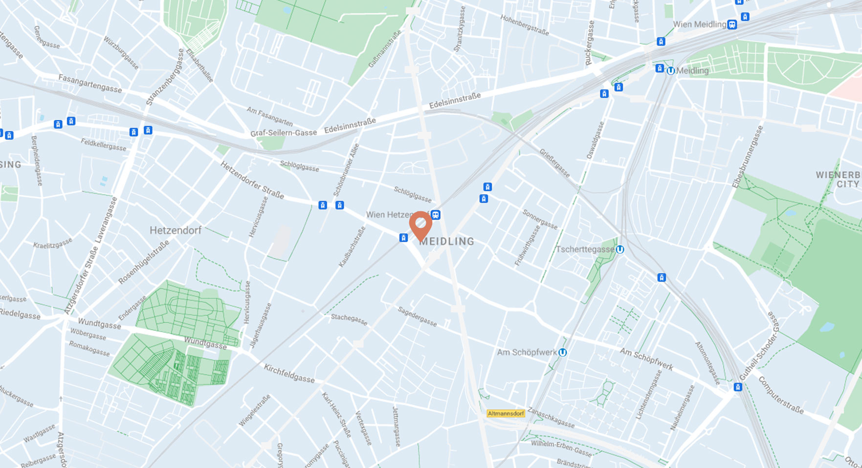 Google Maps Karte Hetzendorferstraße 52 – 54, Eingang: Eckartsaugasse 5 1120 Wien